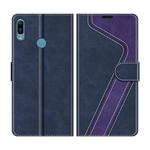 MOBESV Handyhülle für Huawei Y6 2019 Hülle Leder, Honor 8A Handyhülle, Huawei Y6 2019 Klapphülle Handytasche Case für Huawei Y6 2019 / Honor 8A Handy Hüllen, Dunkelblau/Violett von MOBESV