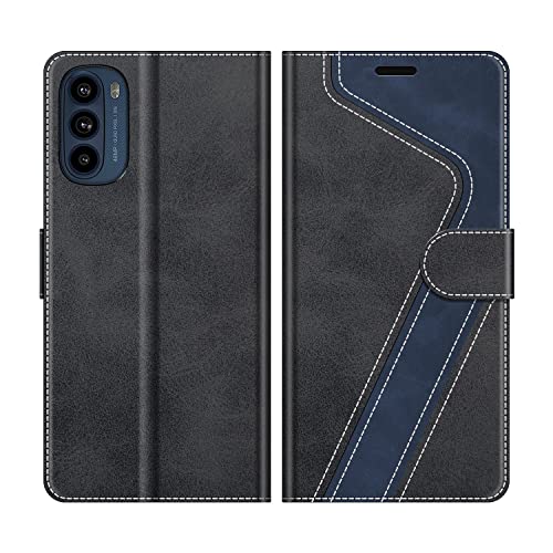 MOBESV Handyhülle für Motorola Moto G41 Hülle Leder, Motorola Moto G41 Klapphülle Handytasche Case für Motorola Moto G41 Handy Hüllen, Modisch Schwarz von MOBESV