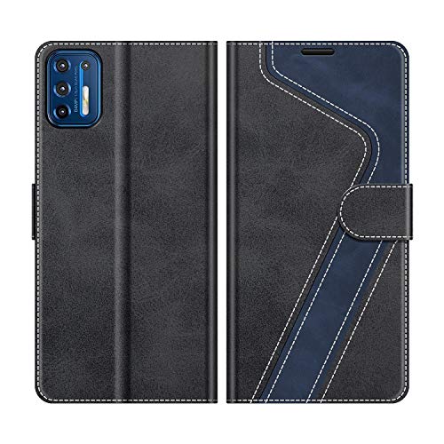 MOBESV Handyhülle für Motorola Moto G9 Plus Hülle Leder, Motorola Moto G9 Plus Klapphülle Handytasche Case für Motorola Moto G9 Plus Handy Hüllen, Modisch Schwarz von MOBESV