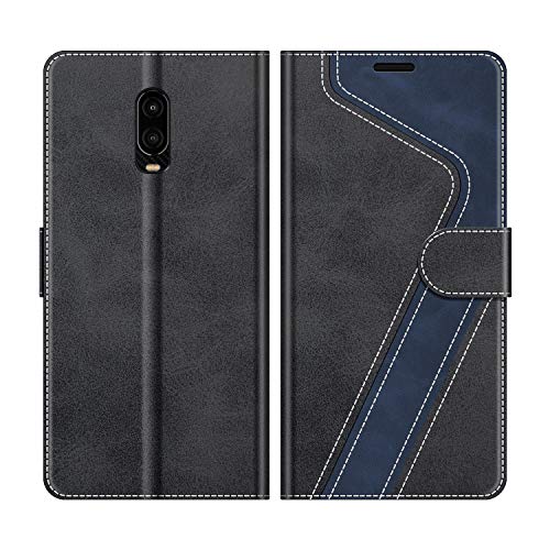 MOBESV Handyhülle für Oneplus 6T Hülle Leder, Oneplus 6T Klapphülle Handytasche Case für Oneplus 6T Handy Hüllen, Schwarz von MOBESV