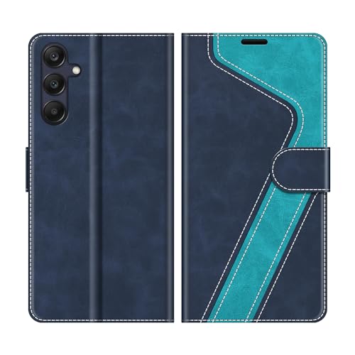 MOBESV Handyhülle für Samsung Galaxy A25 5G Hülle Leder, Samsung Galaxy A25 5G Klapphülle Handytasche Case für Samsung Galaxy A25 5G Handy Hüllen, Modisch Blau von MOBESV