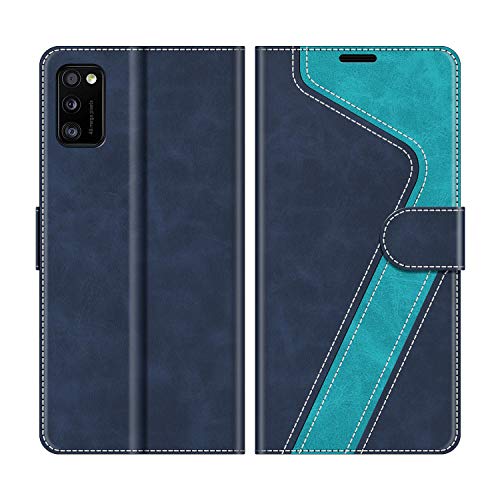 MOBESV Handyhülle für Samsung Galaxy A41 Hülle Leder, Samsung Galaxy A41 Klapphülle Handytasche Case für Samsung Galaxy A41 Handy Hüllen, Modisch Blau von MOBESV