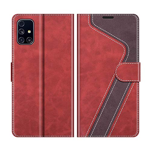 MOBESV Handyhülle für Samsung Galaxy M31S Hülle Leder, Samsung Galaxy M31S Klapphülle Handytasche Case für Samsung Galaxy M31S Handy Hüllen, Modisch Rot von MOBESV