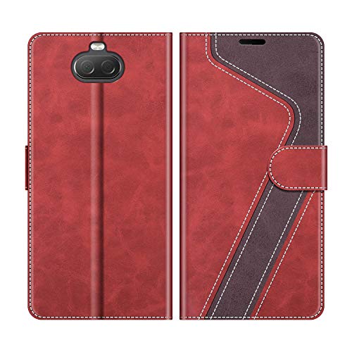 MOBESV Handyhülle für Sony Xperia 10 Plus Hülle Leder, Sony Xperia 10 Plus Klapphülle Handytasche Case für Sony Xperia 10 Plus Handy Hüllen, Modisch Rot von MOBESV