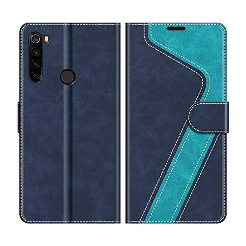 MOBESV Handyhülle für Xiaomi Redmi Note 8T Hülle Leder, Xiaomi Redmi Note 8T Klapphülle Handytasche Case für Xiaomi Redmi Note 8T Handy Hüllen, Modisch Blau von MOBESV