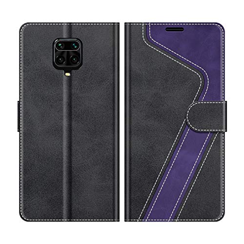 MOBESV Handyhülle für Xiaomi Redmi Note 9S Hülle Leder, Xiaomi Redmi Note 9 Pro Klapphülle Handytasche Case für Xiaomi Redmi Note 9S / Redmi Note 9 Pro Handy Hüllen, Schwarz/Violett von MOBESV