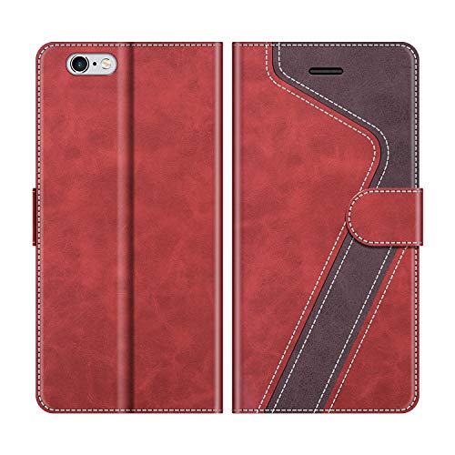 MOBESV Handyhülle für iPhone 6S Plus Hülle Leder, iPhone 6S Plus Klapphülle Handytasche Case für iPhone 6S Plus/iPhone 6 Plus Handy Hüllen, Rot von MOBESV