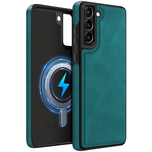 MOBESV Lederhülle für Samsung Galaxy S21 Plus 6,7 Zoll, Magnetisch Handyhülle kompatibel mit MagSafe/Kabelloses Ladepad, Dünn Klassische Elegant Hülle, Hellblau MOBESV Lederhülle für Samsung Galaxy S21 Plus 6,7 Zoll, Magnetisch Handyhülle kompatibel mit MagSafe/Kabelloses Ladepad, Dünn Klassische Elegant Hülle, Hellblau von MOBESV