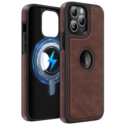 MOBESV Lederhülle mit Logo-Ansicht für iPhone 11 Pro 5,8 Zoll, Magnetisch Handyhülle kompatibel mit MagSafe, Dünn Klassische Elegant Hülle, Dunkelbraun MOBESV Lederhülle mit Logo-Ansicht für iPhone 11 Pro 5,8 Zoll, Magnetisch Handyhülle kompatibel mit MagSafe, Dünn Klassische Elegant Hülle, Dunkelbraun von MOBESV