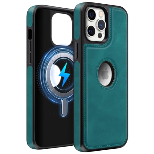 MOBESV Lederhülle mit Logo-Ansicht für iPhone 12 Pro Max 6,7 Zoll, Magnetisch Handyhülle kompatibel mit MagSafe, Dünn Klassische Elegant Hülle, Hellblau MOBESV Lederhülle mit Logo-Ansicht für iPhone 12 Pro Max 6,7 Zoll, Magnetisch Handyhülle kompatibel mit MagSafe, Dünn Klassische Elegant Hülle, Hellblau von MOBESV