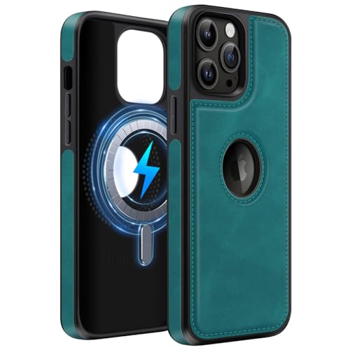 MOBESV Lederhülle mit Logo-Ansicht für iPhone 13 Pro Max 6,7 Zoll, Magnetisch Handyhülle kompatibel mit MagSafe, Dünn Klassische Elegant Hülle, Hellblau MOBESV Lederhülle mit Logo-Ansicht für iPhone 13 Pro Max 6,7 Zoll, Magnetisch Handyhülle kompatibel mit MagSafe, Dünn Klassische Elegant Hülle, Hellblau von MOBESV