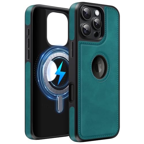 MOBESV Lederhülle mit Logo-Ansicht für iPhone 16 Pro 6,3 Zoll, Magnetisch Handyhülle kompatibel mit MagSafe, Dünn Klassische Elegant Hülle, Hellblau MOBESV Lederhülle mit Logo-Ansicht für iPhone 16 Pro 6,3 Zoll, Magnetisch Handyhülle kompatibel mit MagSafe, Dünn Klassische Elegant Hülle, Hellblau von MOBESV
