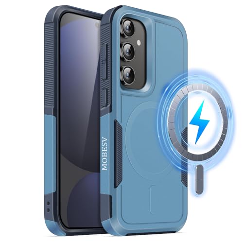 MOBESV Magnetisch Hülle für Samsung Galaxy S24 FE 6,7 Zoll, Handyhülle kompatibel mit MagSafe, Matte Stoßfeste Cover, Seeblau MOBESV Magnetisch Hülle für Samsung Galaxy S24 FE 6,7 Zoll, Handyhülle kompatibel mit MagSafe, Matte Stoßfeste Cover, Seeblau von MOBESV