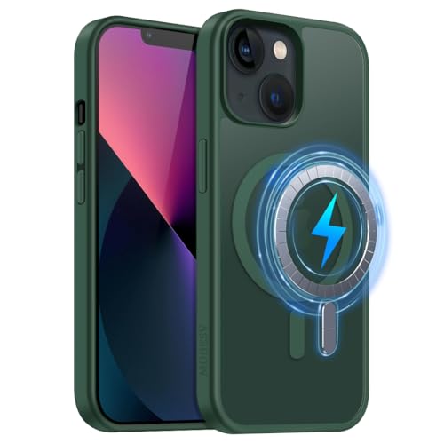 MOBESV Magnetisch Hülle für iPhone 13 / iPhone 14 6,1 Zoll, Handyhülle kompatibel mit MagSafe, Durchscheinende Matte Dünn Stoßfest Schutzhülle, Tannengrün MOBESV Magnetisch Hülle für iPhone 13 / iPhone 14 6,1 Zoll, Handyhülle kompatibel mit MagSafe, Durchscheinende Matte Dünn Stoßfest Schutzhülle, Tannengrün von MOBESV