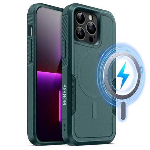 MOBESV Magnetisch Hülle für iPhone 13 Pro 6,1 Zoll, Handyhülle kompatibel mit MagSafe, Matte Stoßfeste Cover, Tannengrün MOBESV Magnetisch Hülle für iPhone 13 Pro 6,1 Zoll, Handyhülle kompatibel mit MagSafe, Matte Stoßfeste Cover, Tannengrün von MOBESV