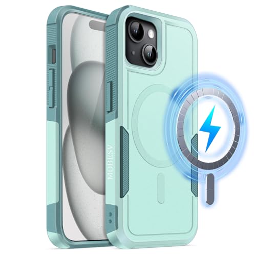 MOBESV Magnetisch Hülle für iPhone 14 Plus/iPhone 15 Plus 6,7 Zoll, Handyhülle kompatibel mit MagSafe, Matte Stoßfeste Cover, Minzgrün MOBESV Magnetisch Hülle für iPhone 14 Plus/iPhone 15 Plus 6,7 Zoll, Handyhülle kompatibel mit MagSafe, Matte Stoßfeste Cover, Minzgrün von MOBESV