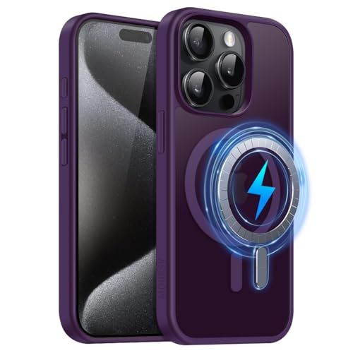 MOBESV Magnetisch Hülle für iPhone 15 Pro Max 6,7 Zoll, Handyhülle kompatibel mit MagSafe, Durchscheinende Matte Dünn Stoßfest Schutzhülle, Lila MOBESV Magnetisch Hülle für iPhone 15 Pro Max 6,7 Zoll, Handyhülle kompatibel mit MagSafe, Durchscheinende Matte Dünn Stoßfest Schutzhülle, Lila von MOBESV
