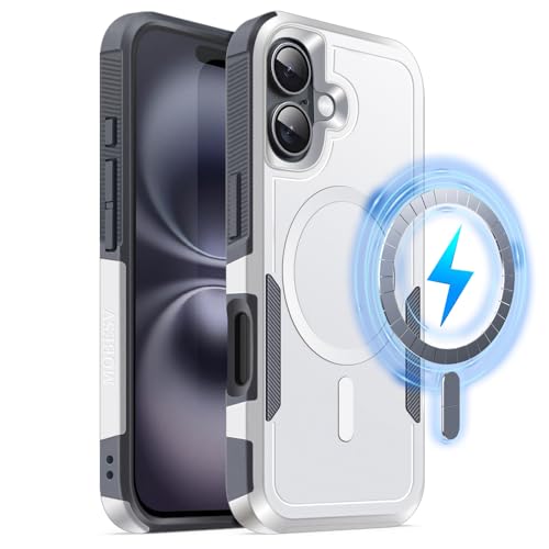 MOBESV Magnetisch Hülle für iPhone 16 6,1 Zoll, Handyhülle kompatibel mit MagSafe, Matte Stoßfeste Cover, Weiß MOBESV Magnetisch Hülle für iPhone 16 6,1 Zoll, Handyhülle kompatibel mit MagSafe, Matte Stoßfeste Cover, Weiß von MOBESV