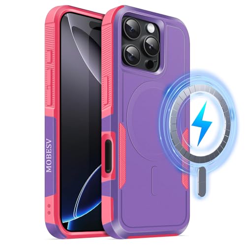 MOBESV Magnetisch Hülle für iPhone 16 Pro Max 6,9 Zoll, Handyhülle kompatibel mit MagSafe, Matte Stoßfeste Cover, Helllila MOBESV Magnetisch Hülle für iPhone 16 Pro Max 6,9 Zoll, Handyhülle kompatibel mit MagSafe, Matte Stoßfeste Cover, Helllila von MOBESV