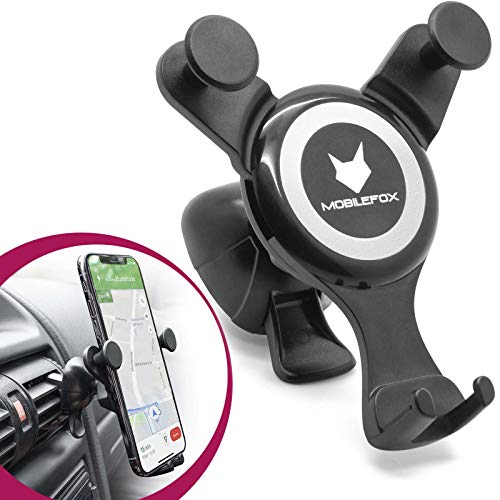 MOBILEFOX® 360° KFZ PKW Auto Lüftungs Gitter Handy Halter Halterung Lüftung Smartphone von MOBILEFOX