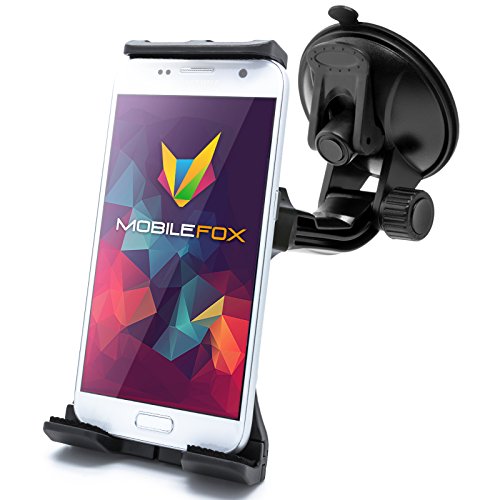 Mobilefox 360° KFZ Handyhalterung Windschutzscheibe Saugnapf Halter passend für Samsung Galaxy S23 S23+ S22 S21 S20 S10 S9 S8 S7 S6 S5 S4 S3 S2 Plus J1 J3 J5 J6 J7 A9 A8 A7 A5 A3 - Auto Halterung von Mobilefox