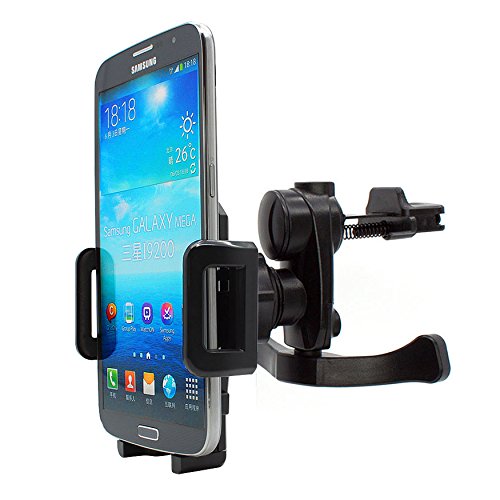 MOBILEFOX 360° KFZ Lüftungs Handy Halterung für Samsung Galaxy J1/J3/J5/J7/A3/A5/A7 Schwarz - Auto Lüftungs Gitter Halter von MOBILEFOX