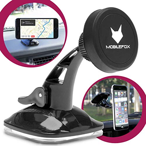 Mobilefox 360° Magnet Auto KFZ Handy Halterung Halter Armaturenbrett Windschutzscheibe passend für Huawei P40 P30 P20 Pro P10 P9 P8 Lite Plus Y625 Y6 Honor 8 Mate S Nova 9 10 Pro von Mobilefox