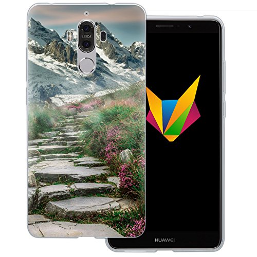 MOBILEFOX Berge Silikon TPU Schutzhülle 0,7mm dünne Handy Soft Case Cover Hülle für Huawei Mate 9 Bergpfad von MOBILEFOX