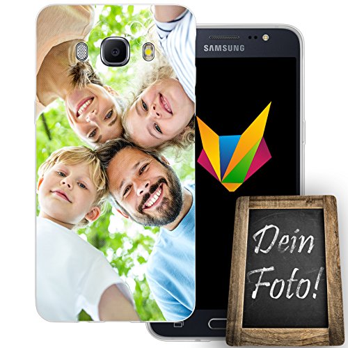 MOBILEFOX Eigenes Foto transparente Silikon TPU Schutzhülle 0,7mm dünne Handy Soft Case für Samsung Galaxy J5 (2016) personalisiert Motiv von MOBILEFOX