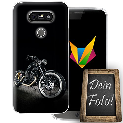 MOBILEFOX Eigenes Motorrad Handyhülle Personalisiertes Geschenk dünne Silikon TPU Case Foto Motiv für LG G5 Ohne Text von MOBILEFOX