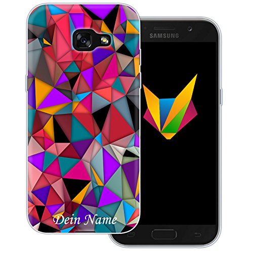 Mobilefox Grafik mit Namensdruck transparente Silikon TPU Schutzhülle 0,7mm dünne Handy Soft Case passend für Samsung Galaxy A5 (2017) Grafik Vitrage Bunt von Mobilefox