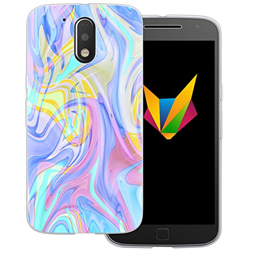 MOBILEFOX Liquid transparente Silikon TPU Schutzhülle 0,7mm dünne Handy Soft Case für Motorola Moto G4 Plus Liquid Lila - Gel Cover Verlauf Hülle von MOBILEFOX