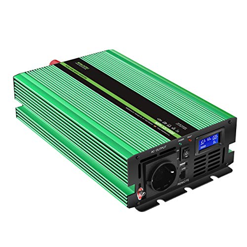 MOBILEKTRO® 1500W Reiner Sinus-Spannungswandler 12V auf 230V MPI-12/1500 Wechselrichter mit USB-Port incl. Fernsteuerung und LCD-Anzeige Inverter Konverter mit Spitzenleistung 3000 Watt von MOBILEKTRO