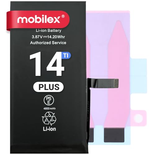 MOBILEX® Akku für iPhone 14 Plus, 4850 mAh, OEM, interner Ersatz mit Aufkleber, TI-Chip, hohe Kapazität von MOBILEX