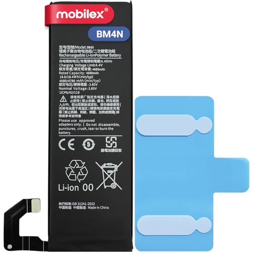 MOBILEX® Interner Akku für Xiaomi Mi 10 5G (BM4N), Ersatz, 4680 mAh, OEM, Originalkapazität von MOBILEX