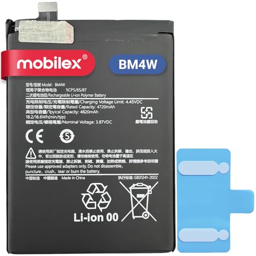 MOBILEX® Interner Akku für Xiaomi Mi 10T Lite 5G (BM4W), Ersatz, 4820 mAh, OEM, Originalkapazität von MOBILEX