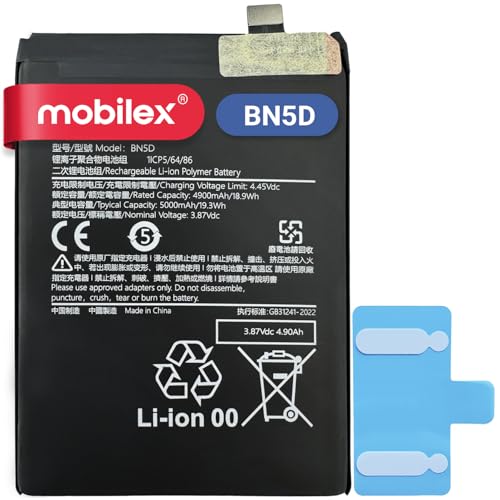 MOBILEX® Interner Akku für Xiaomi Redmi Note 11 4G / 11S 4G / Poco M4 Pro 4G (BN5D) Ersatz | 5000 mAh - OEM | Originalkapazität von MOBILEX