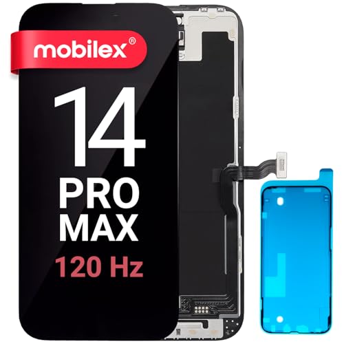 MOBILEX® LCD-Bildschirm für iPhone 14 Pro Max | Incell FHD (120 Hz) COF | Touchscreen | Face ID | True Tone | komplett mit Rahmen von MOBILEX