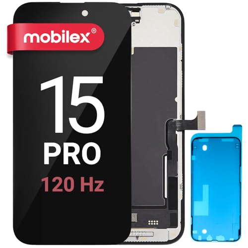 MOBILEX® LCD-Display für iPhone 15 Pro | Incell FHD (120 Hz) COF | Touchscreen | Face ID | True Tone | komplett mit Rahmen von MOBILEX
