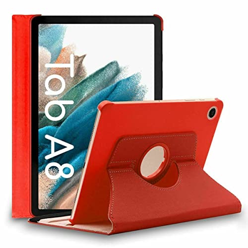 MOBISTAR® Hülle für Samsung Galaxy Tab A8 10,5 Zoll 2021 Tablet (SM-X200/X205) PU Leder Schutzhülle, 360 Grad Ständer mit Auto Wake/Sleep für Samsung Galaxy Tab A8 Modell (Rot) von MOBISTAR