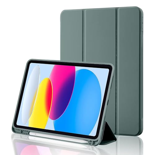 MOBISTAR Schutzhülle für iPad 10. Generation mit Stifthalter 2022 10,9 Zoll, schlanke Smart-Tablet-Abdeckung mit weicher, flexibler TPU-Rückseite, automatische Wake/Sleep-Funktion, iPad 10,9 Zoll von MOBISTAR