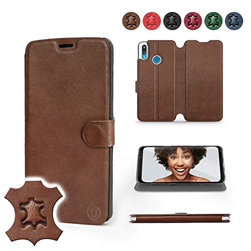 MOBIWEAR | Echt Lederhülle | Kompatibel mit Huawei P Smart 2019, Made in EU handyhülle, Slim Leather Case, Premium Flip Schutzhülle, Transparent TPU Silicon, Book Style, Tasche - Braunes Leder MOBIWEAR | Echt Lederhülle | Kompatibel mit Huawei P Smart 2019, Made in EU handyhülle, Slim Leather Case, Premium Flip Schutzhülle, Transparent TPU Silicon, Book Style, Tasche - Braunes Leder von MOBIWEAR