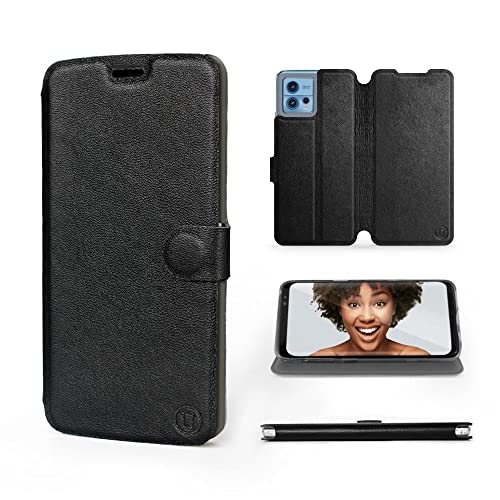 MOBIWEAR | Echt Lederhülle | Kompatibel mit Motorola Moto G72, Made in EU handyhülle, Slim Leather Case, Premium Flip Schutzhülle, Transparent TPU Silicon, Book Style, Tasche - Schwarzes Leder MOBIWEAR | Echt Lederhülle | Kompatibel mit Motorola Moto G72, Made in EU handyhülle, Slim Leather Case, Premium Flip Schutzhülle, Transparent TPU Silicon, Book Style, Tasche - Schwarzes Leder von MOBIWEAR