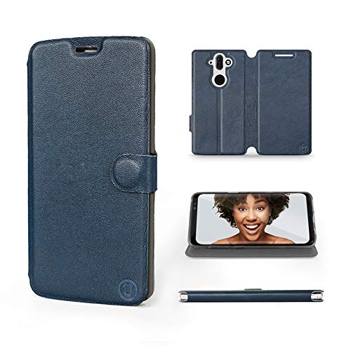 MOBIWEAR | Echt Lederhülle | Kompatibel mit Nokia 8 Sirocco, Made in EU handyhülle, Slim Leather Case, Premium Flip Schutzhülle, Transparent TPU Silicon, Book Style, Tasche - Blaues Leder MOBIWEAR | Echt Lederhülle | Kompatibel mit Nokia 8 Sirocco, Made in EU handyhülle, Slim Leather Case, Premium Flip Schutzhülle, Transparent TPU Silicon, Book Style, Tasche - Blaues Leder von MOBIWEAR