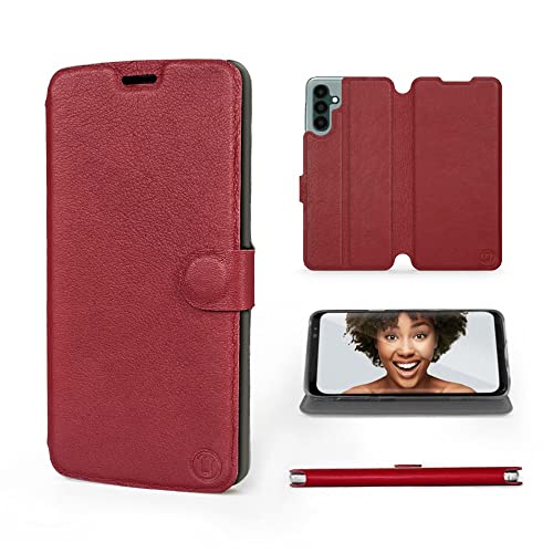 MOBIWEAR | Echt Lederhülle | Kompatibel mit Samsung Galaxy A04S, Made in EU handyhülle, Slim Leather Case, Premium Flip Schutzhülle, Transparent TPU Silicon, Book Style, Tasche - Dunkelrotes Leder MOBIWEAR | Echt Lederhülle | Kompatibel mit Samsung Galaxy A04S, Made in EU handyhülle, Slim Leather Case, Premium Flip Schutzhülle, Transparent TPU Silicon, Book Style, Tasche - Dunkelrotes Leder von MOBIWEAR