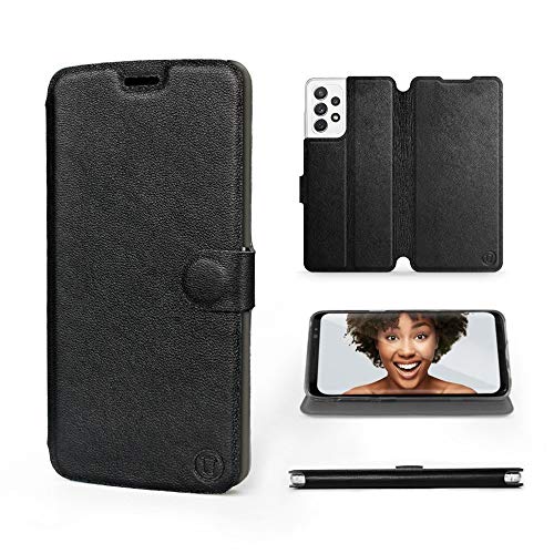 MOBIWEAR | Echt Lederhülle | Kompatibel mit Samsung Galaxy A52S 5G, Made in EU handyhülle, Slim Leather Case, Premium Flip Schutzhülle, Transparent TPU Silicon, Book Style, Tasche - Schwarzes Leder MOBIWEAR | Echt Lederhülle | Kompatibel mit Samsung Galaxy A52S 5G, Made in EU handyhülle, Slim Leather Case, Premium Flip Schutzhülle, Transparent TPU Silicon, Book Style, Tasche - Schwarzes Leder von MOBIWEAR