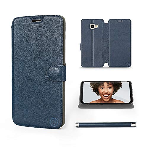 MOBIWEAR | Echt Lederhülle | Kompatibel mit Samsung Galaxy J4 Plus 2018, Made in EU handyhülle, Slim Leather Case, Premium Flip Schutzhülle, Transparent TPU Silicon, Book Style, Tasche - Blaues Leder MOBIWEAR | Echt Lederhülle | Kompatibel mit Samsung Galaxy J4 Plus 2018, Made in EU handyhülle, Slim Leather Case, Premium Flip Schutzhülle, Transparent TPU Silicon, Book Style, Tasche - Blaues Leder von MOBIWEAR