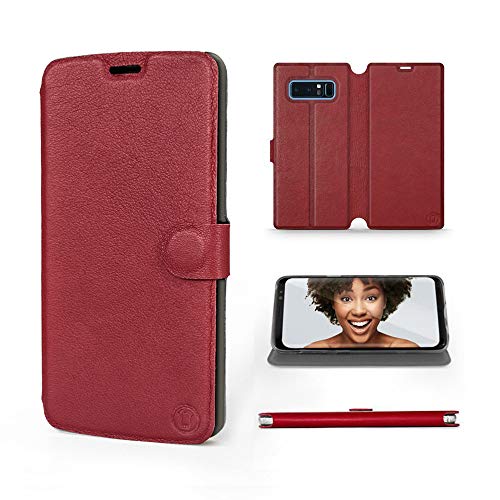 MOBIWEAR | Echt Lederhülle | Kompatibel mit Samsung Galaxy Note 8, Made in EU handyhülle, Slim Leather Case, Premium Flip Schutzhülle, Transparent TPU Silicon, Book Style, Tasche - Dunkelrotes Leder MOBIWEAR | Echt Lederhülle | Kompatibel mit Samsung Galaxy Note 8, Made in EU handyhülle, Slim Leather Case, Premium Flip Schutzhülle, Transparent TPU Silicon, Book Style, Tasche - Dunkelrotes Leder von MOBIWEAR