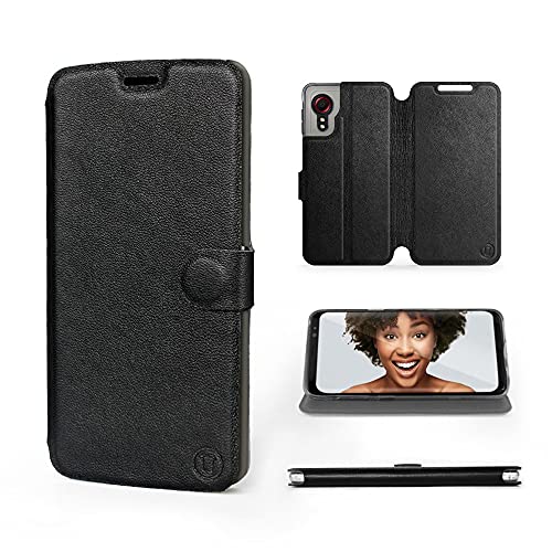 MOBIWEAR | Echt Lederhülle | Kompatibel mit Samsung Galaxy Xcover 5, Made in EU handyhülle, Slim Leather Case, Premium Flip Schutzhülle, Transparent TPU Silicon, Book Style, Tasche - Schwarzes Leder MOBIWEAR | Echt Lederhülle | Kompatibel mit Samsung Galaxy Xcover 5, Made in EU handyhülle, Slim Leather Case, Premium Flip Schutzhülle, Transparent TPU Silicon, Book Style, Tasche - Schwarzes Leder von MOBIWEAR