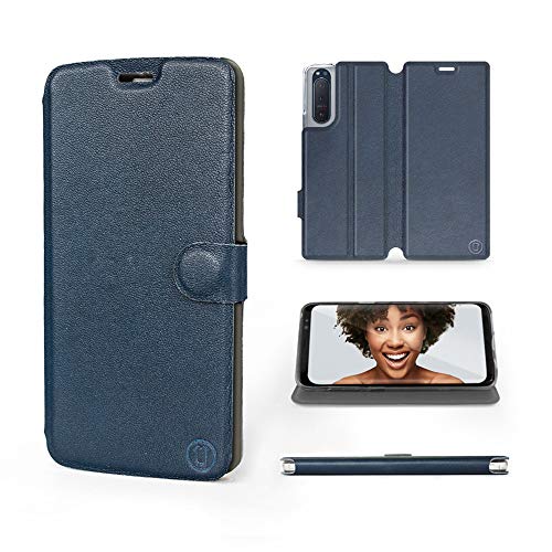 MOBIWEAR | Echt Lederhülle | Kompatibel mit Sony Xperia 5 II, Made in EU handyhülle, Slim Leather Case, Premium Flip Schutzhülle, Transparent TPU Silicon, Book Style, Tasche - Blaues Leder MOBIWEAR | Echt Lederhülle | Kompatibel mit Sony Xperia 5 II, Made in EU handyhülle, Slim Leather Case, Premium Flip Schutzhülle, Transparent TPU Silicon, Book Style, Tasche - Blaues Leder von MOBIWEAR